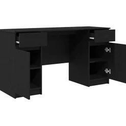 vidaXL Escritorio 140 x 49 x 76 cm Madera contrachapada Roble negro Outlet