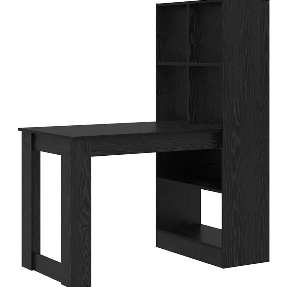 vidaXL Escritorio 122 x 67 x 145 cm Madera de ingeniería Roble negro Discount