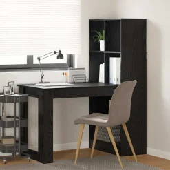 vidaXL Escritorio 122 x 67 x 145 cm Madera de ingeniería Roble negro Discount
