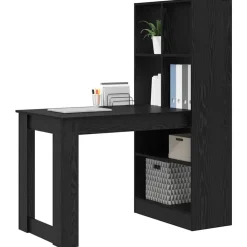 vidaXL Escritorio 122 x 67 x 145 cm Madera de ingeniería Roble negro Discount