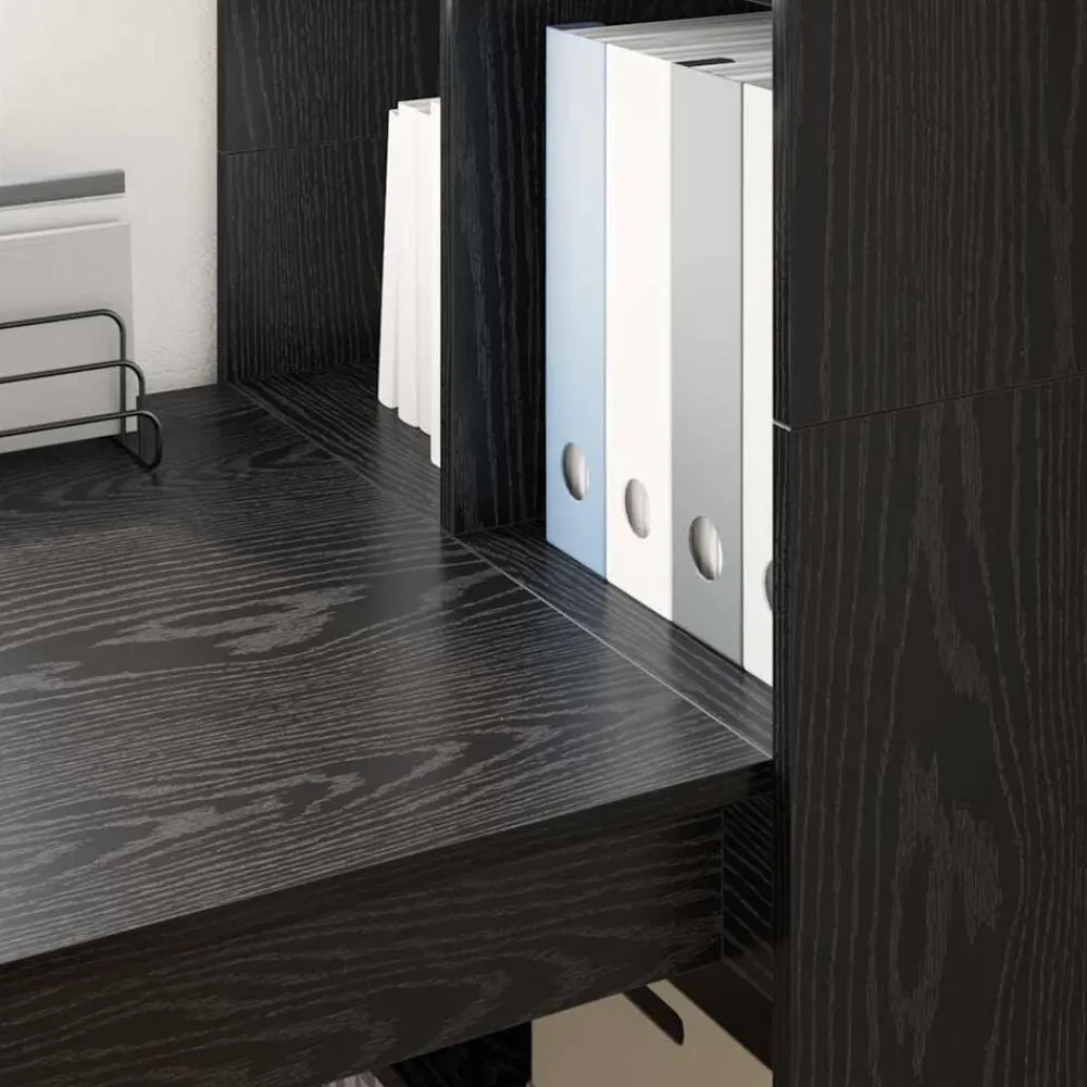 vidaXL Escritorio 122 x 67 x 145 cm Madera de ingeniería Roble negro Discount
