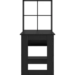 vidaXL Escritorio 122 x 67 x 145 cm Madera de ingeniería Roble negro Discount