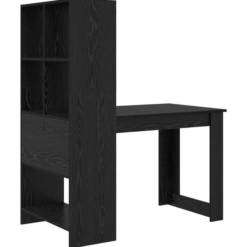 vidaXL Escritorio 122 x 67 x 145 cm Madera de ingeniería Roble negro Discount