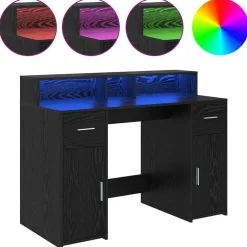 vidaXL Escritorio 120 x 55 x 91 cm Madera contrachapada Roble negro Hot