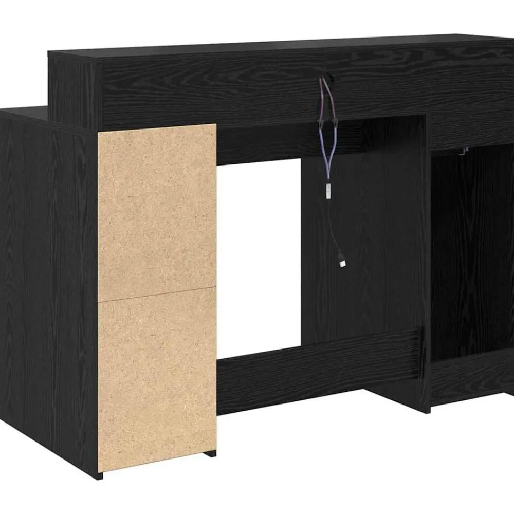 vidaXL Escritorio 120 x 55 x 91 cm Madera contrachapada Roble negro Hot