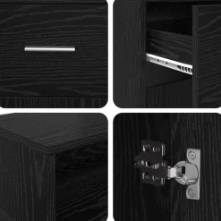 vidaXL Escritorio 120 x 55 x 91 cm Madera contrachapada Roble negro Hot