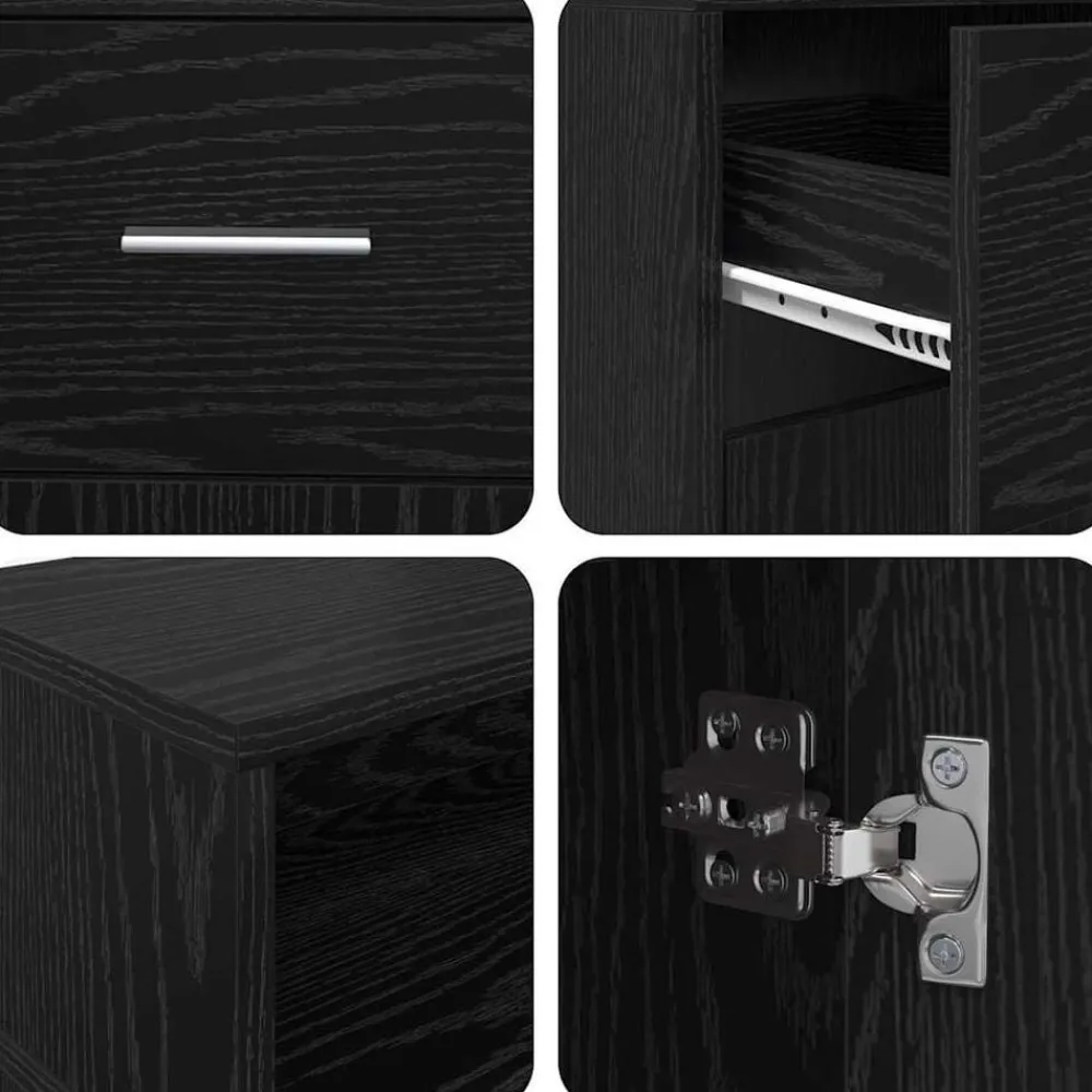 vidaXL Escritorio 120 x 55 x 91 cm Madera contrachapada Roble negro Hot