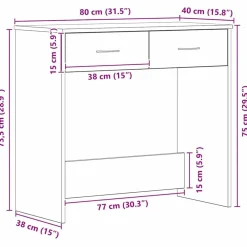 vidaXL Escritorio 80 x 40 x 75 cm Madera de ingeniería Roble negro Online