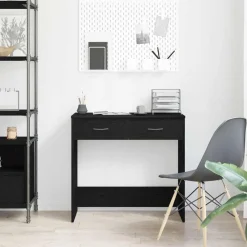 vidaXL Escritorio 80 x 40 x 75 cm Madera de ingeniería Roble negro Online