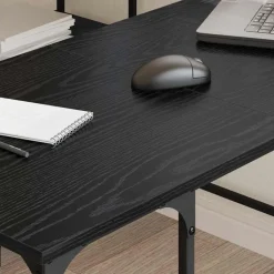 vidaXL Escritorio 139 x 139 x 75 cm Madera contrachapada Roble negro