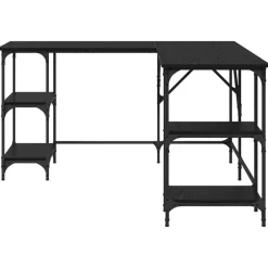 vidaXL Escritorio 139 x 139 x 75 cm Madera contrachapada Roble negro