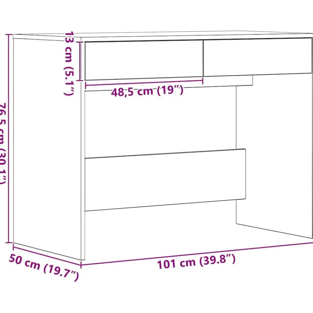 vidaXL Mobiliario De Oficina-Escritorio 101x50x76,5 cm madera de ingeniería