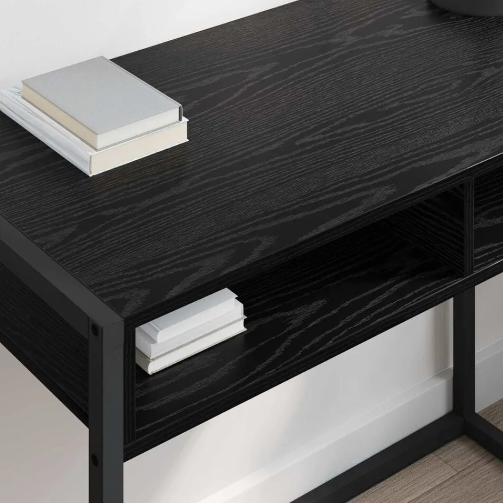 vidaXL Escritorio 100 x 50 x 75 cm Madera contrachapada Roble negro Sale