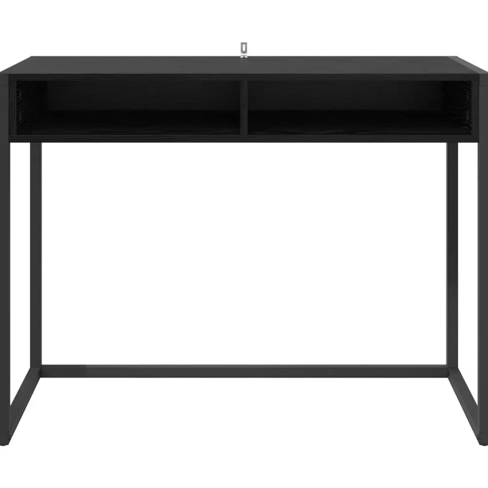 vidaXL Escritorio 100 x 50 x 75 cm Madera contrachapada Roble negro Sale