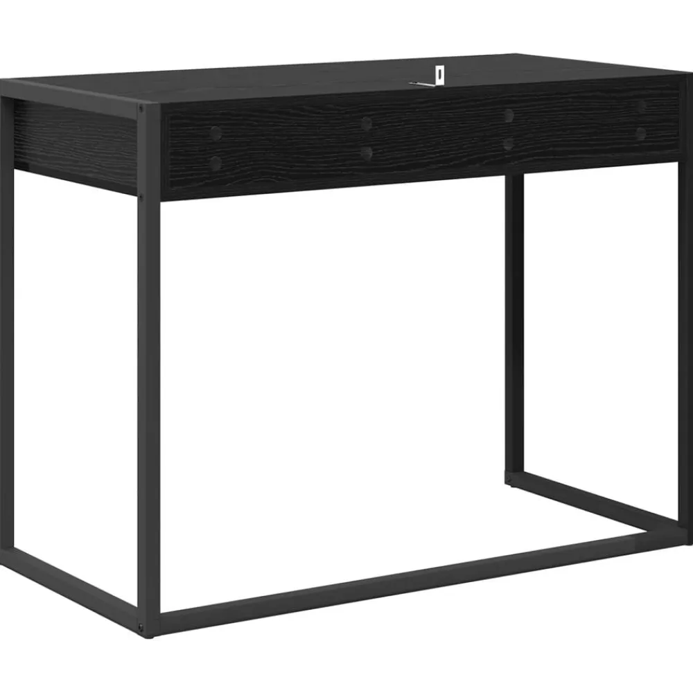 vidaXL Escritorio 100 x 50 x 75 cm Madera contrachapada Roble negro Sale