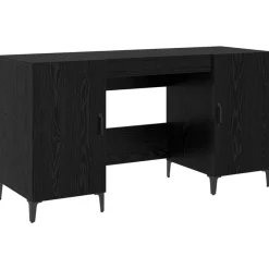 vidaXL Escritorio 140 x 50 x 75 cm Madera de ingeniería Roble negro New
