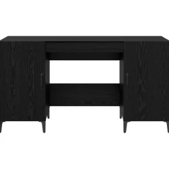 vidaXL Escritorio 140 x 50 x 75 cm Madera de ingeniería Roble negro New