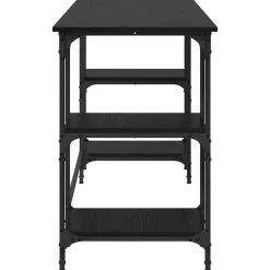 vidaXL Escritorio 140 x 50 x 75 cm Madera contrachapada Roble negro Best