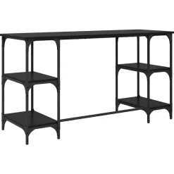 vidaXL Escritorio 140 x 50 x 75 cm Madera contrachapada Roble negro Best