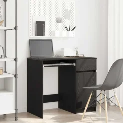 vidaXL Escritorio 86x49x76 cm madera de ingeniería Roble negro New