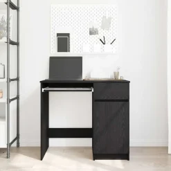 vidaXL Escritorio 86x49x76 cm madera de ingeniería Roble negro New