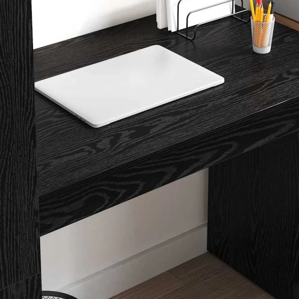 vidaXL Escritorio 113 x 54 x 120 cm Madera de ingeniería Roble negro Outlet