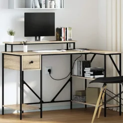 vidaXL Escritorio 120 x 79 x 86,5 cm Madera de ingeniería Roble Sonoma Sale