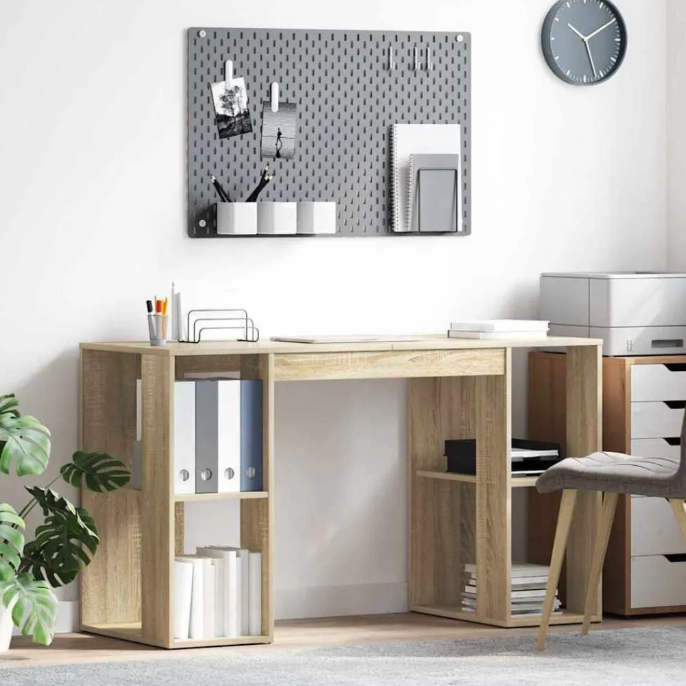 vidaXL Escritorio 130 x 50.5 x 75 cm Madera de ingeniería Roble Sonoma Best