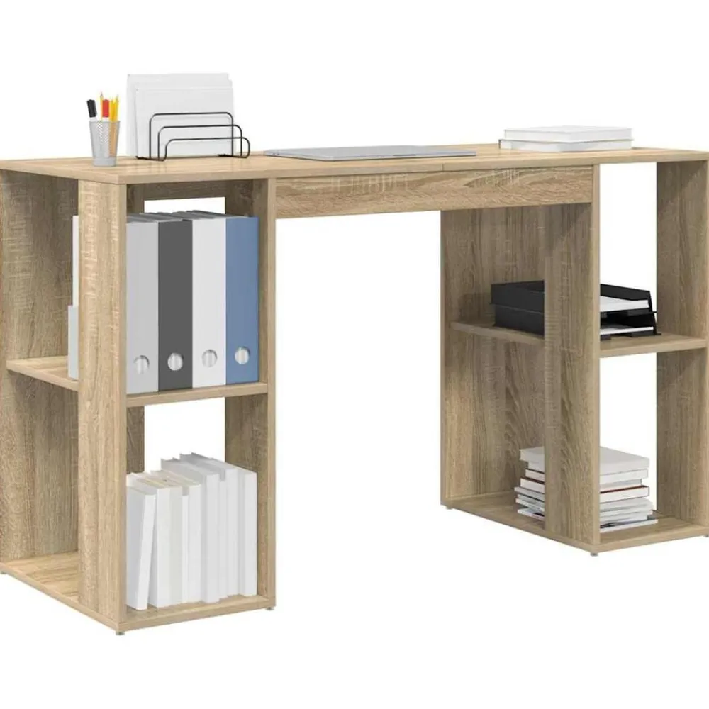vidaXL Escritorio 130 x 50.5 x 75 cm Madera de ingeniería Roble Sonoma Best