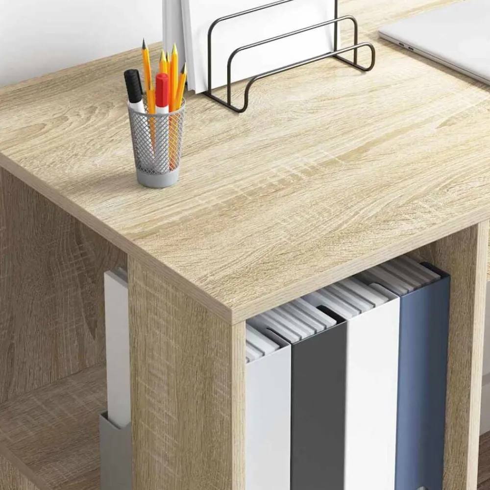 vidaXL Escritorio 130 x 50.5 x 75 cm Madera de ingeniería Roble Sonoma Best