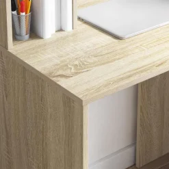 vidaXL Escritorio 91 x 50 x 149 cm Madera de ingeniería Roble Sonoma Outlet