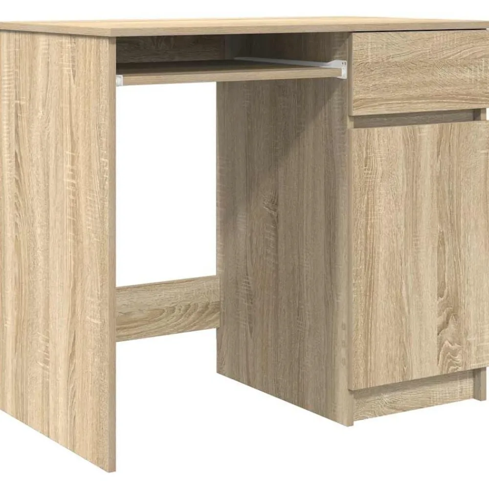 vidaXL Escritorio 86x49x76 cm madera de ingeniería Roble Sonoma New