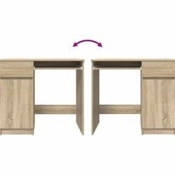 vidaXL Escritorio 86x49x76 cm madera de ingeniería Roble Sonoma New
