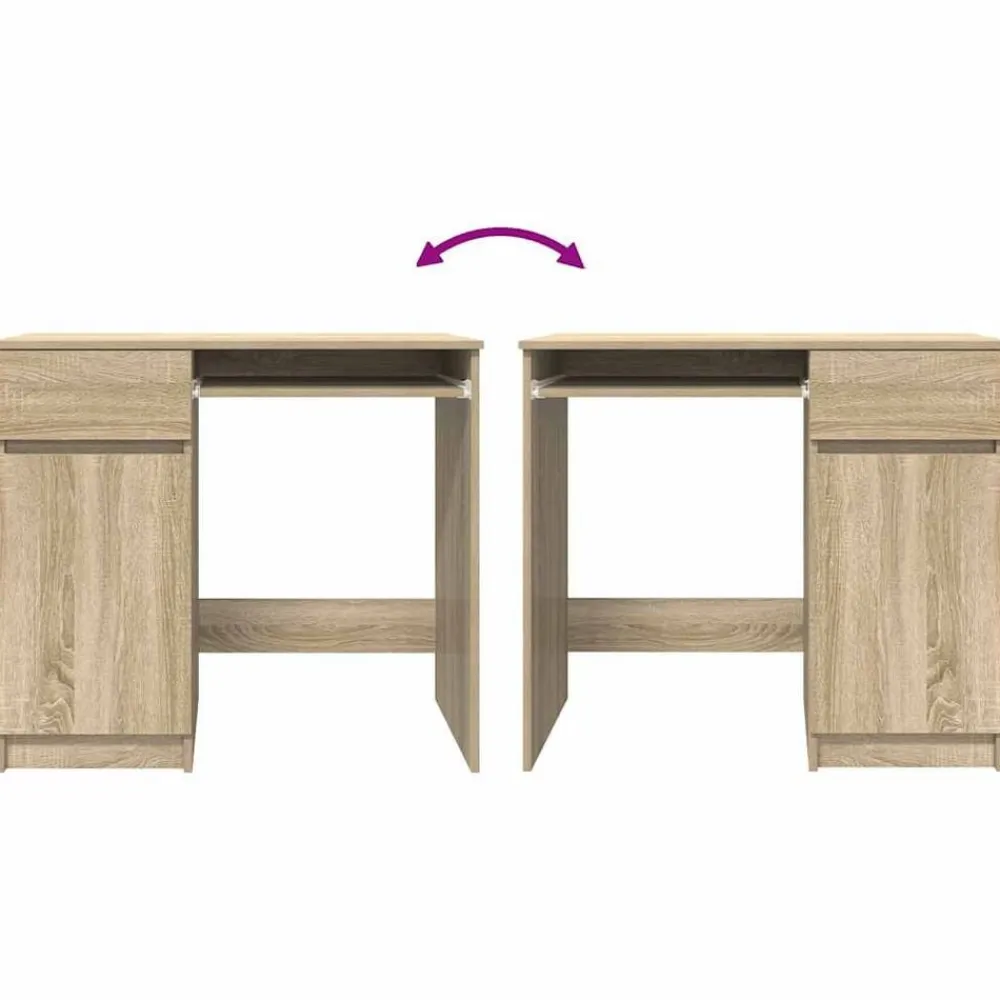 vidaXL Escritorio 86x49x76 cm madera de ingeniería Roble Sonoma New