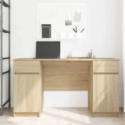 vidaXL Escritorio 140 x 49 x 76 cm Madera contrachapada Roble Sonoma Hot