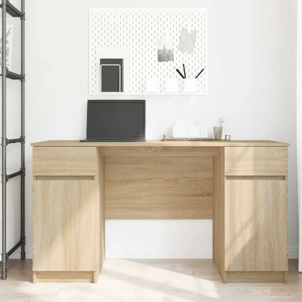 vidaXL Escritorio 140 x 49 x 76 cm Madera contrachapada Roble Sonoma Hot