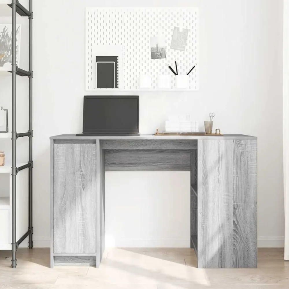 vidaXL Escritorio Sonoma gris 120x42x76 cm madera de ingeniería Gris sonoma Outlet
