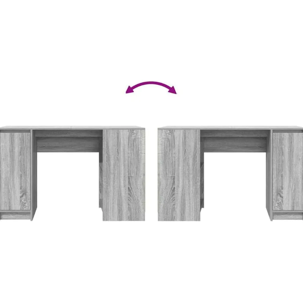 vidaXL Escritorio Sonoma gris 120x42x76 cm madera de ingeniería Gris sonoma Outlet