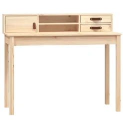 vidaXL Escritorio 110x50x93 cm Madera maciza de pino Natural Sale