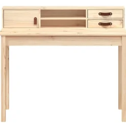 vidaXL Escritorio 110x50x93 cm Madera maciza de pino Natural Sale