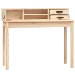 vidaXL Escritorio 110x50x93 cm Madera maciza de pino Natural Sale