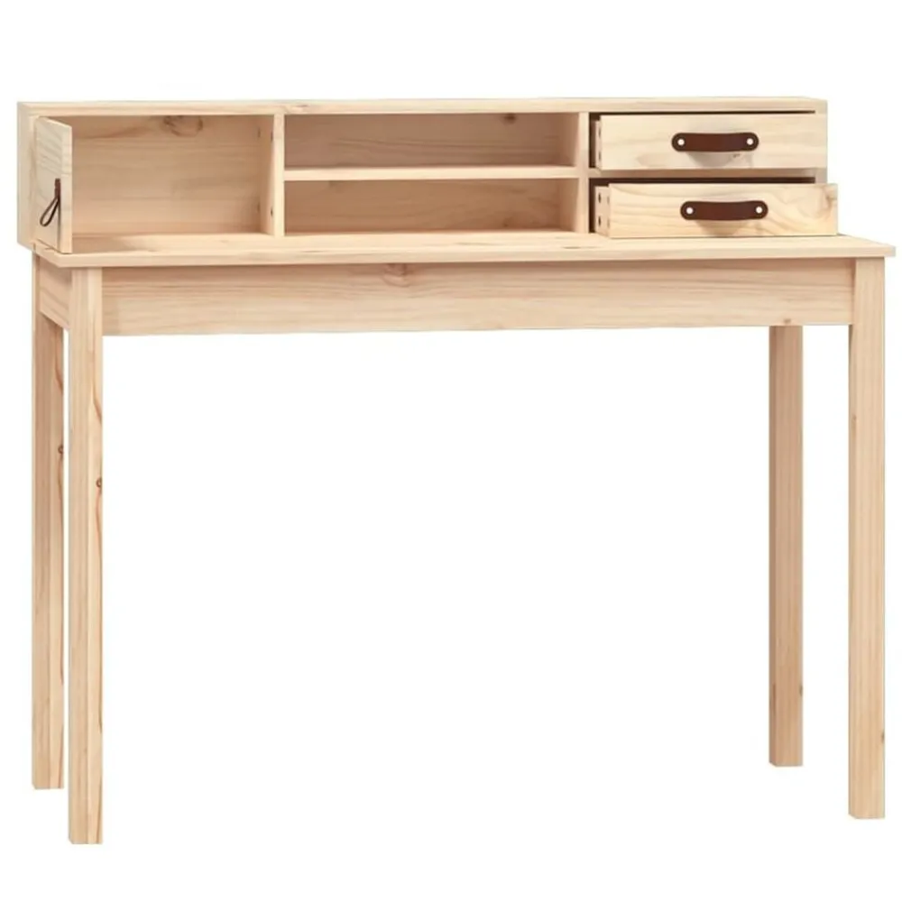 vidaXL Escritorio 110x50x93 cm Madera maciza de pino Natural Sale