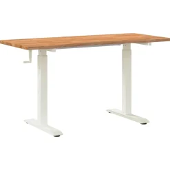 vidaXL Escritorio y Marrón Claro 140 x 60 cm Madera de Roble Sólido y marrón claro New