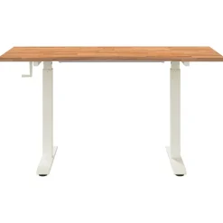 vidaXL Escritorio y Marrón Claro 140 x 60 cm Madera de Roble Sólido y marr&oacute;n claro New