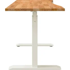 vidaXL Escritorio y Marrón Claro 140 x 60 cm Madera de Roble Sólido y marr&oacute;n claro New