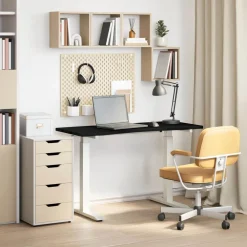 vidaXL Escritorio y marrón oscuro 120 x 60 cm Madera de Roble Sólido y marr&oacute;n oscuro Discount