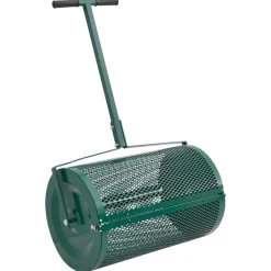 vidaXL Jardín-Esparcidora de compost acero 75L verde Ø40x60 cm