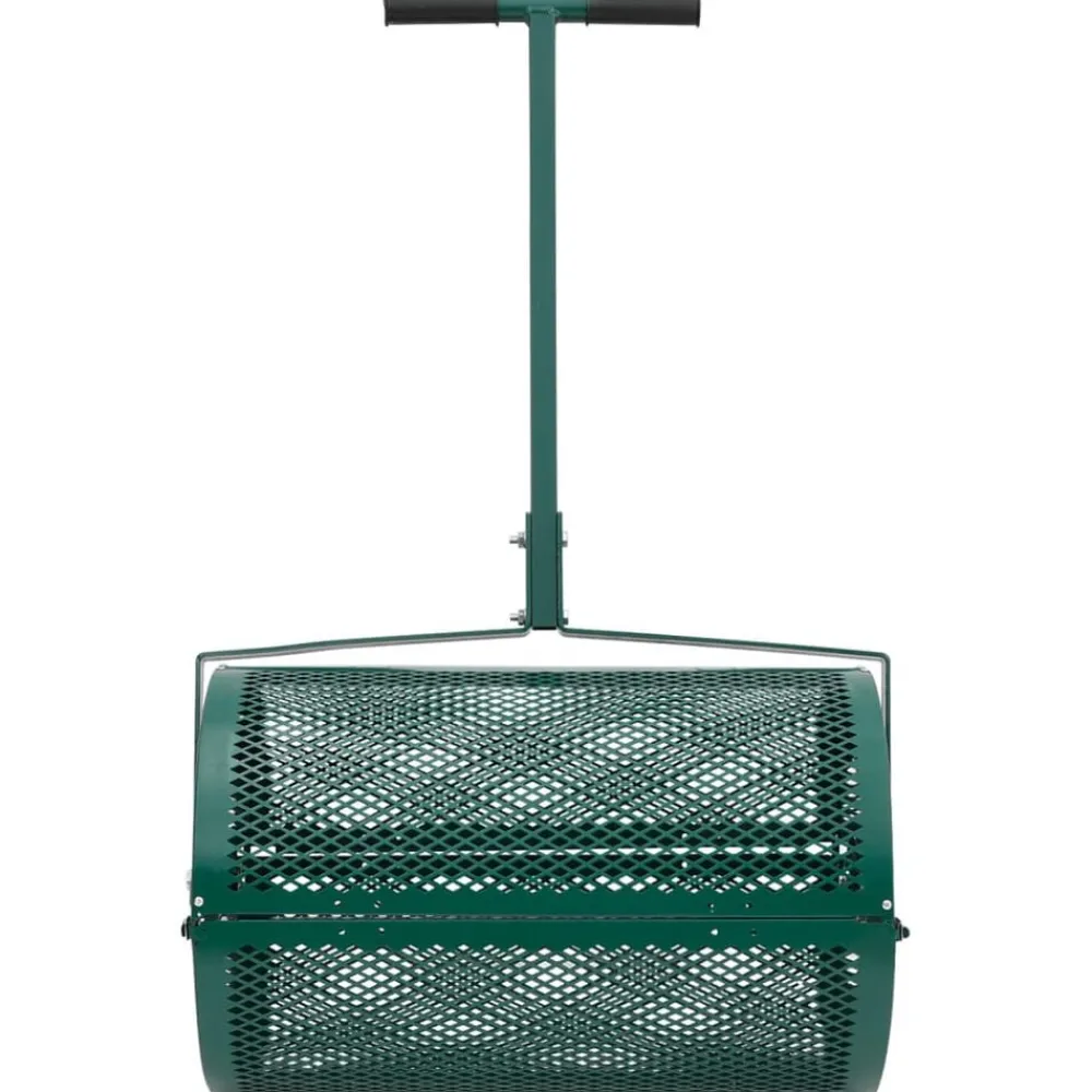 vidaXL Jardín-Esparcidora de compost acero 75L verde Ø40x60 cm