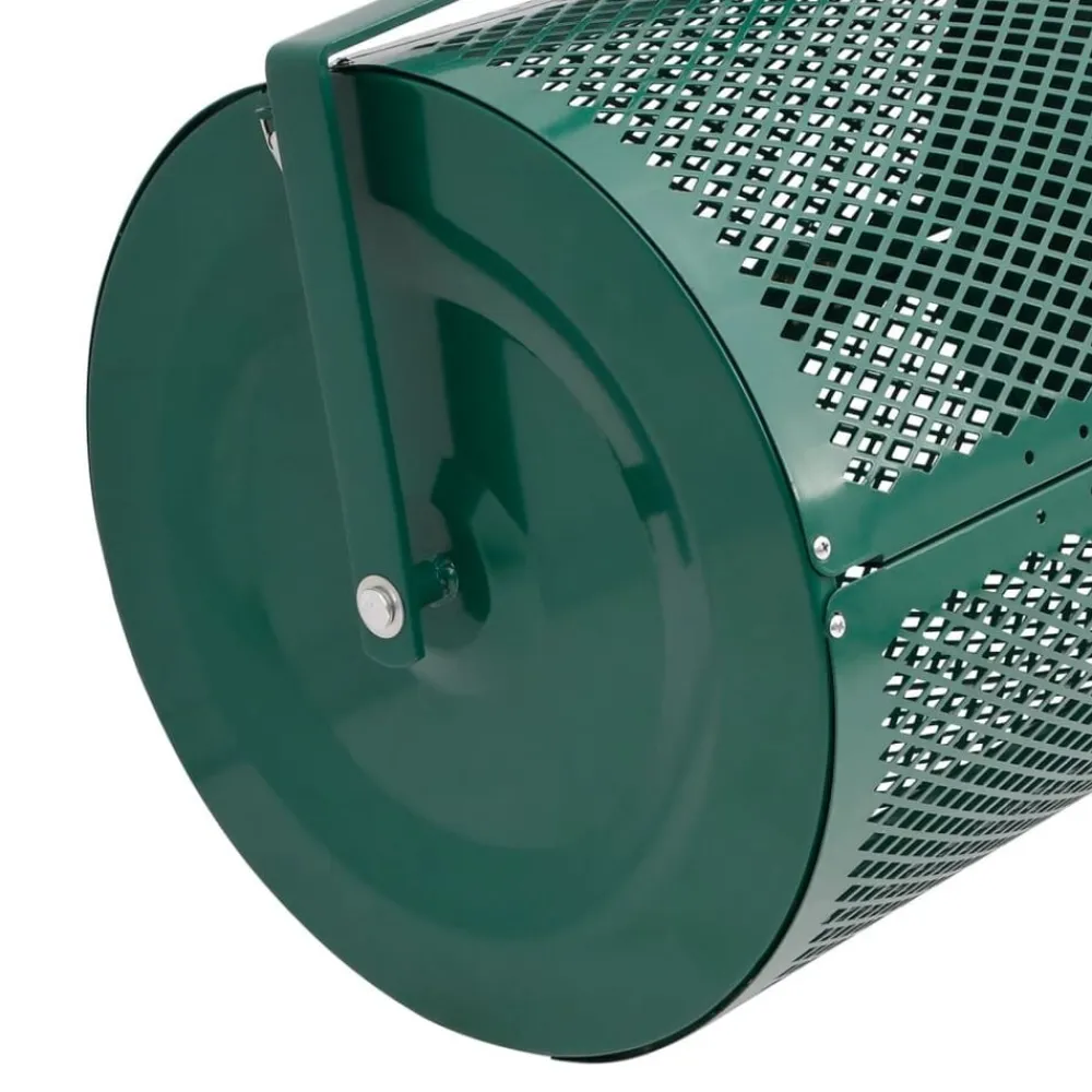 vidaXL Jardín-Esparcidora de compost acero 75L verde Ø40x60 cm