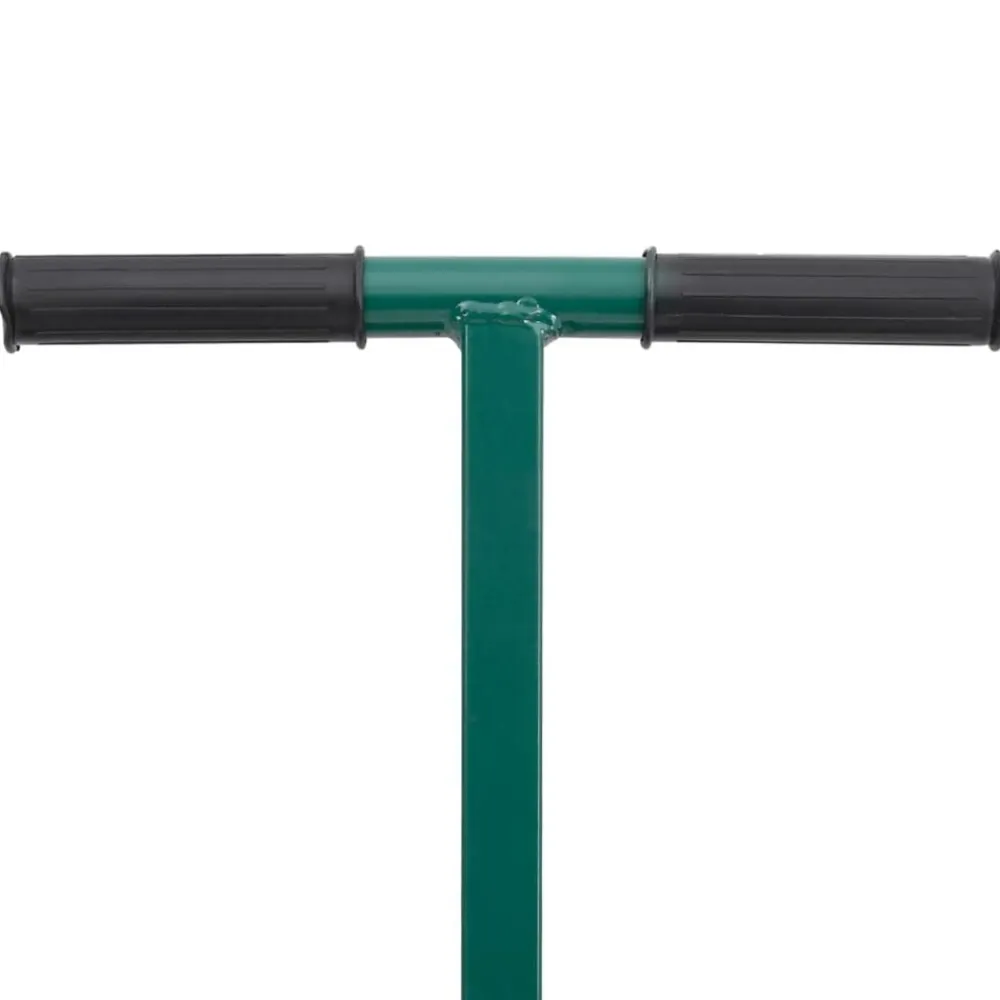 vidaXL Jardín-Esparcidora de compost acero 75L verde Ø40x60 cm